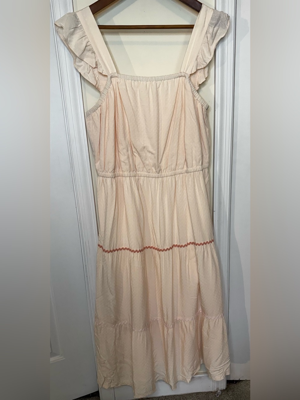 LC Lauren Conrad Cream Elastic Waist Dress